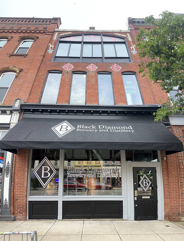 Black Diamond Brewery, storefront, marietta, installed by Clean Cut Graphics