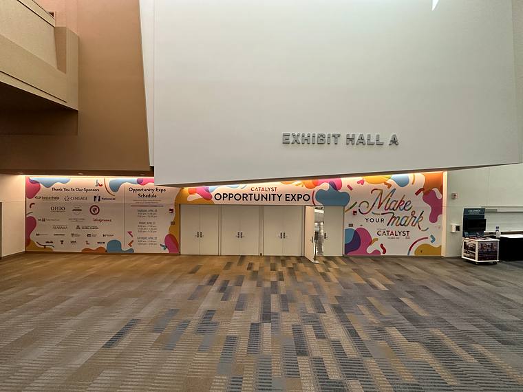 Catalyst Expo, exhibit hall entrance, greater columbus convention center, installed by Clean Cut Graphics