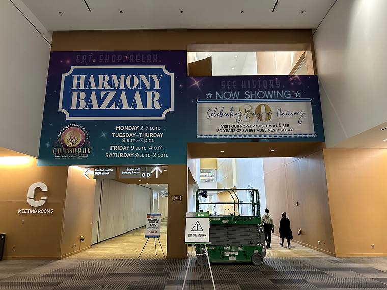 Harmony Bazaar, wall and walkway, greater columbus convention center, installed by Clean Cut Graphics